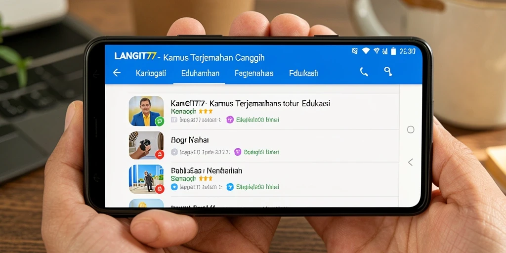 Tampilan antarmuka aplikasi LANGIT77 yang intuitif dan mudah digunakan.