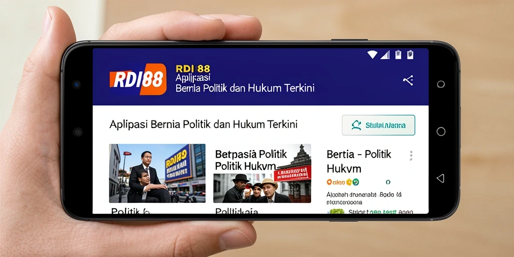 Tampilan antarmuka aplikasi RDI88 untuk berita politik dan hukum.