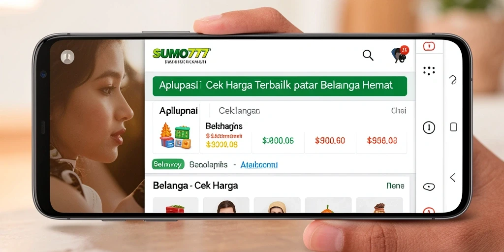Antarmuka SUMO777 yang memudahkan cek harga.